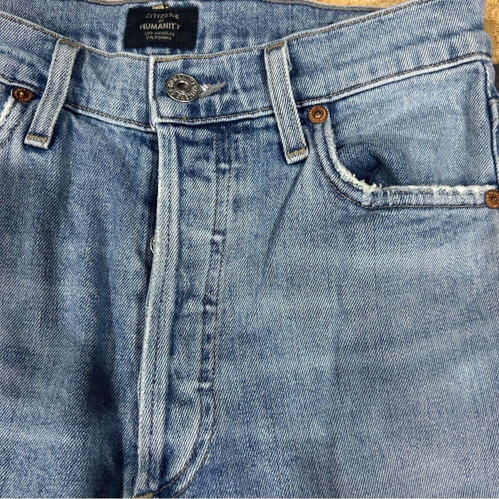 Citizens of Humanity Olivia‎ Crop High Rise Slim Jeans Renew Wash Blue Size 25 - Picture 12 of 12
